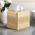 Handcrafted Wave Embossed Metal Square Tissue Box Cover